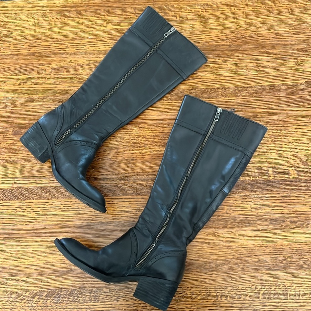 Born Riding Boot Black Size 7.5 + 2” Heels